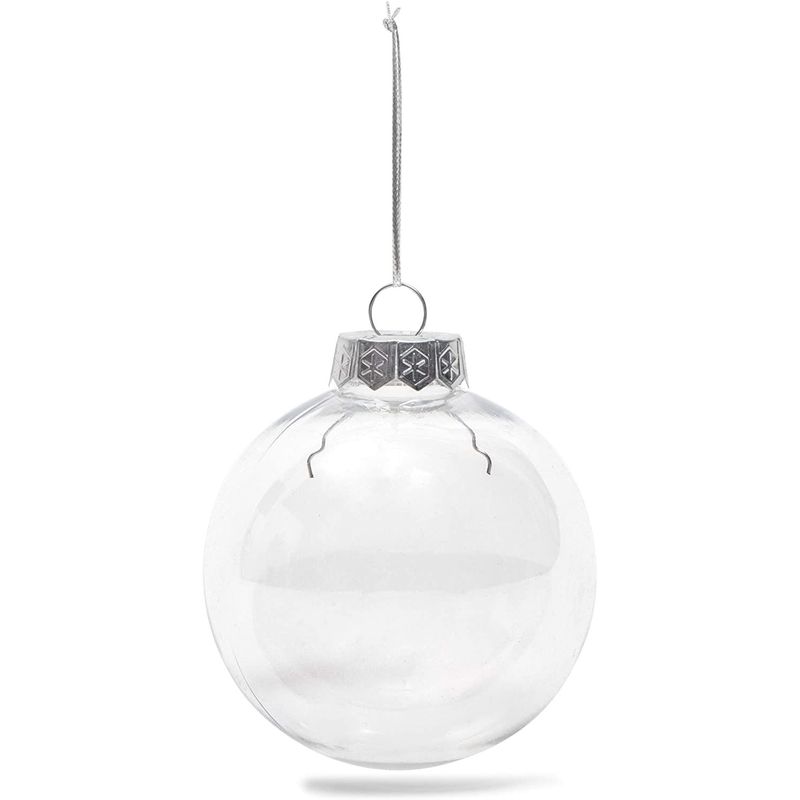 Clear Fillable Christmas Ornaments, Arts and Crafts Supplies (3.1 in, 32 Pack)