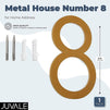 Juvale Metal Address Numbers for Houses, Gold Number 8 (5 Inches)