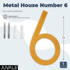Juvale Metal House Number 6 for Home Address (Gold, 5 Inches)
