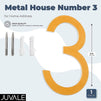 Juvale Metal House Number 3 for Home Address (Gold, 5 Inches)
