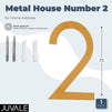 Juvale Metal House Number 2 for Home Address (Gold, 5 Inches)