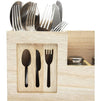 Wooden Utensil Caddy, Cutlery Holder for Kitchen Supplies (11 x 4.8 x 6 Inches)