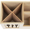 Wooden Utensil Caddy, Cutlery Holder for Kitchen Supplies (11 x 4.8 x 6 Inches)