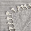 Grey Tablecloth with Tassels, Farmhouse Home Decor (52 x 70 Inches)