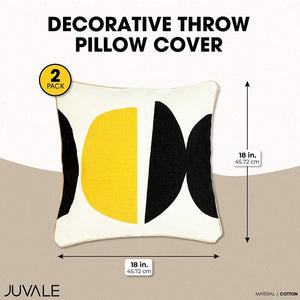 Juvale Indoor Outdoor Decorative Throw Pillow Covers, Geometric (18 x 18 in, 2 Pack)