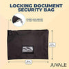 Locking Document Security Bag (Black, 15 x 11 Inches)