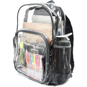 Clear School Backpack, Heavy Duty PVC (17.5 x 12.5 x 6 In)