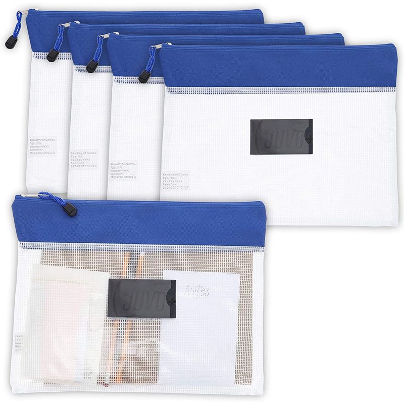 Transparent File Bags with Card Slot (13.25 x 10.25 Inches, 5 Pack)