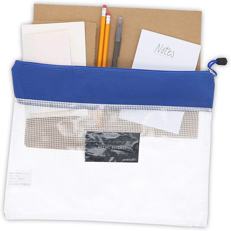 Transparent File Bags with Card Slot (13.25 x 10.25 Inches, 5 Pack)