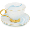 Blue Tea Cup Gift Set with Spoon and Saucer for 1 (7 Oz, 3 Pieces)
