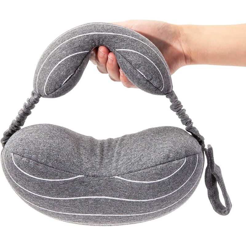 Travel Kit, Includes Inflatable Earplugs and Sleep Mask (Grey, 3 Pieces)