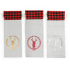 Drawstring Wine Bottle Gift Bags with Christmas Reindeer for Holiday Gifs (13.5 In, 6 Pack)