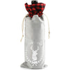 Drawstring Wine Bottle Gift Bags with Christmas Reindeer for Holiday Gifs (13.5 In, 6 Pack)