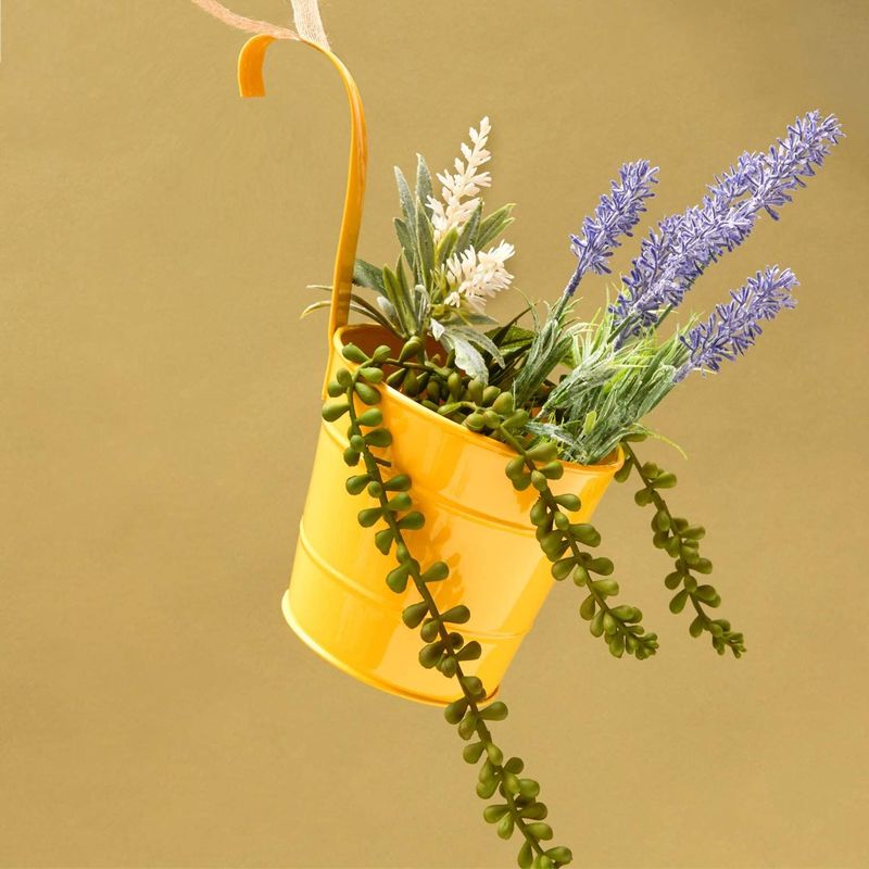 Metal Bucket Planter, Hanging Planters (3 Colors, 6 in., 3 Pack)