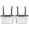 Large Galvanized Hanging Bucket Planter, Metal Tin Buckets for Flowers (10 x 4.5 x 5 in, 2 Pack)