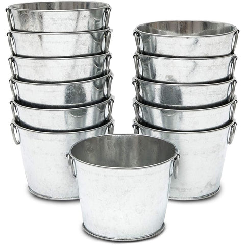 Juvale 24 Pack Mini Metal Buckets With Handles For Party Favors