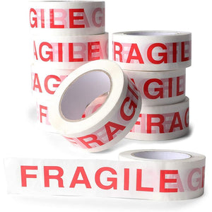 Fragile Adhesive Tape for Shipping, Packaging (110 Yards, 8 Pack)
