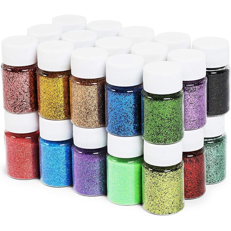 Juvale Fine Glitter for DIY Slime, Arts, Crafts in 30 Colors (0.7 oz, 30 Pack)