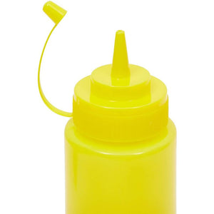 Plastic Condiment Squeeze Bottles (Yellow, 32 oz, 6 Pack)