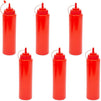 Plastic Condiment Squeeze Bottles (Red, 32 oz, 6 Pack)