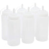 Plastic Condiment Squeeze Bottles with Tipped Caps (Clear, 16 oz, 6 Pack)