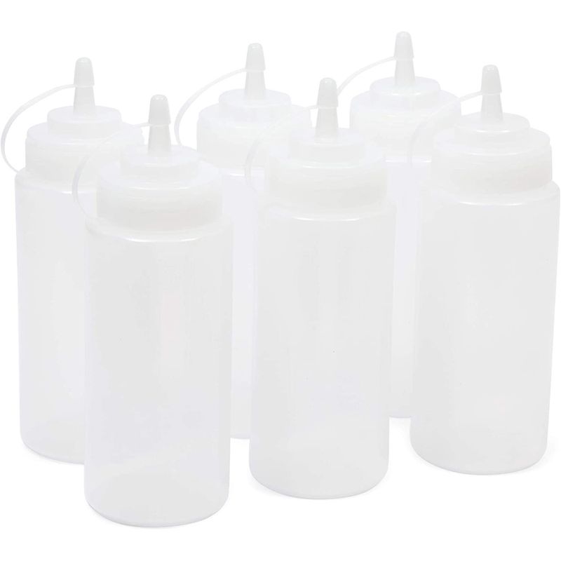 Youngever 16 Pack Plastic Squeeze Bottles with Tip Cap, HDPE Squeeze Bottles for Crafts, Food Art, Glue, Henna, Ketchup, BBQ, Sauces, Syrup (4 Ounce)