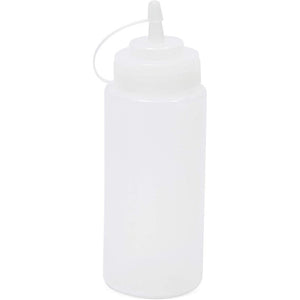 Plastic Condiment Squeeze Bottles with Tipped Caps (Clear, 16 oz, 6 Pack)