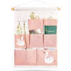 Pink Swan Wall Mounted Organizer with 7 Pockets (14 x 19 Inches)