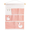 Pink Swan Wall Mounted Organizer with 7 Pockets (14 x 19 Inches)