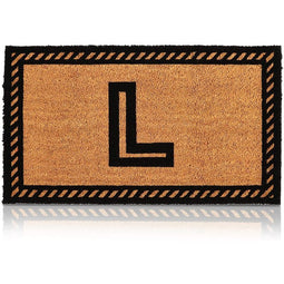 Coco Coir Initial Letter L Monogram Doormat (30 x 17 In)