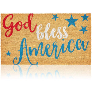 Coco Coir Door Mat, America Patriotic Outdoor Decor (30 x 17 In)