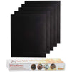 Non Stick Reusable Oven Liners, Black Heavy Duty Heat Resistant Mats (15.7 x 19.7 In, 5 Pack)