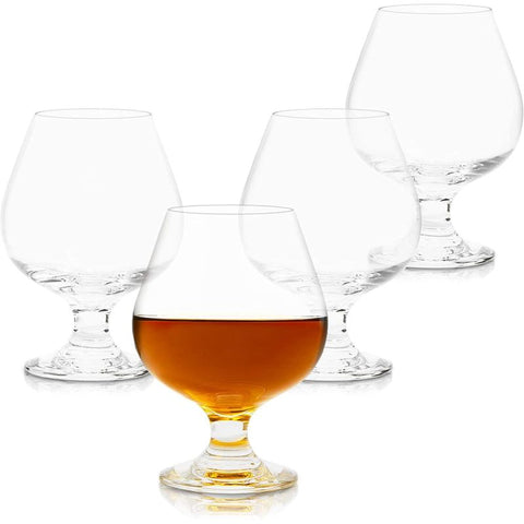 Juvale Set of 4 Brandy Snifter Glasses for Whiskey, Short Stem Wine Glass  Set for Bourbon, Cognac, Brandy (13oz)