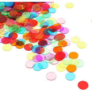 Juvale Bingo Counting Chips, Round Transparent Plastic Markers (0.75 in, 1000 Pieces)