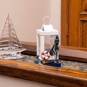 Juvale Nautical Themed Iron Lanterns for Home Decor (3.7 x 7.3 Inches, 2 Pack)