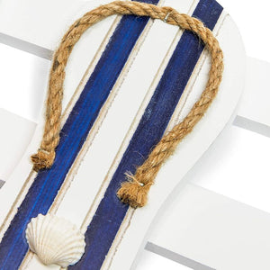 Nautical Theme Hook, Decorative Beach Slippers Wall Hanging (12 x 9 Inches)