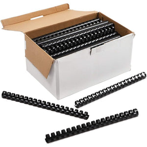 Black Spiral Binding Coils, Plastic Coil Spines for 150 Sheets (11 in, 8mm, 100 Pack)