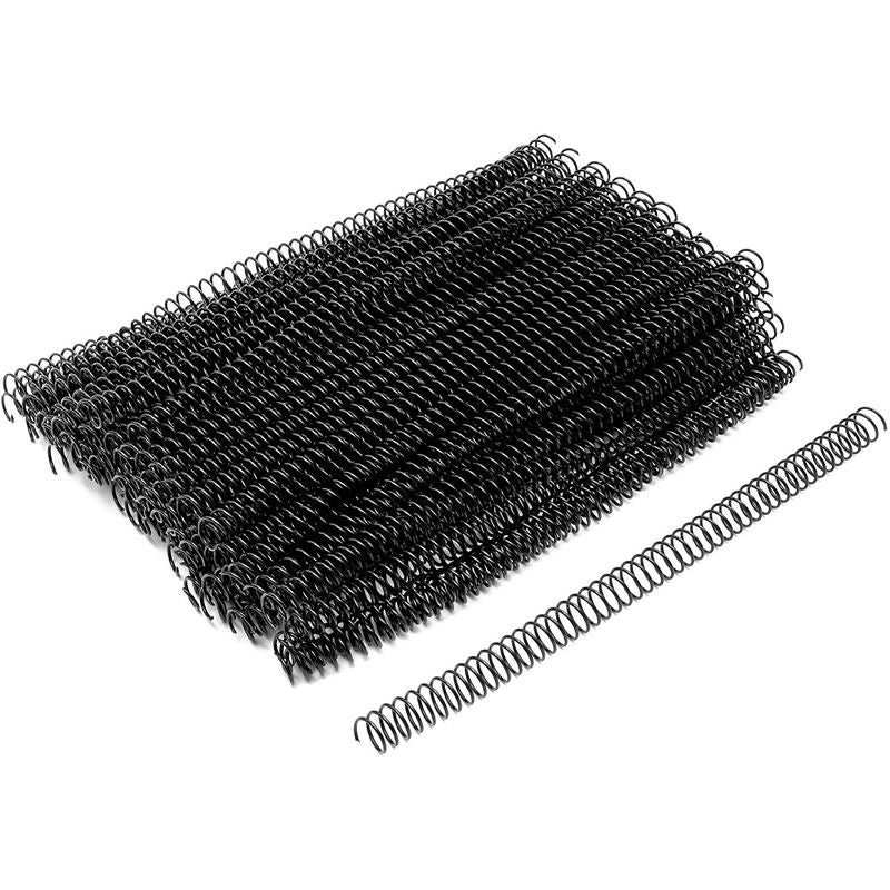 Black Spiral Binding Coils, Plastic Coil Spines for 90 Sheets (12 in, 12mm, 4:1 Pitch, 100 Pack)