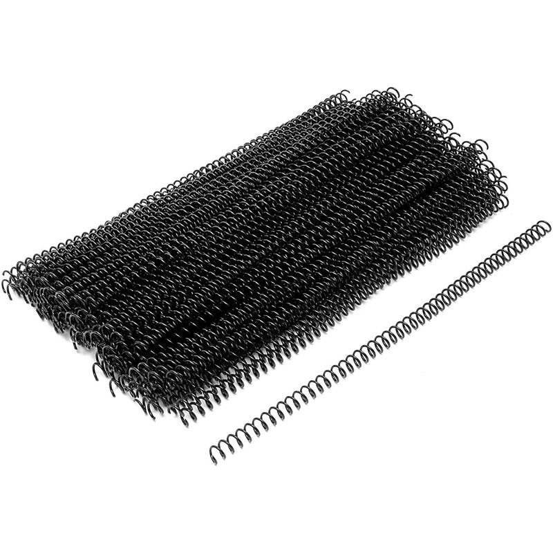 Black Spiral Binding Coils, Plastic Spines for 45 Sheets (12 in, 8mm, 4:1 Pitch, 100 Pack)