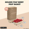 Pulp Fiber Berry Baskets for Fruit (1 Pint, 7.36 x 4.56 x 2.6 In, 60 Pack)