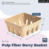 Pulp Fiber Berry Basket for Fruit (1/2 Pint, 4 x 4 x 1.81 Inches, 60 Pack)