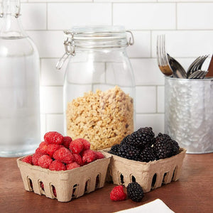 Pulp Fiber Berry Basket for Fruit (1/2 Pint, 4 x 4 x 1.81 Inches, 60 Pack)