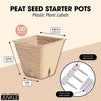 Square Peat Starter Pots with Plastic Plant Labels (2.3 In, 120 Pack)