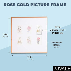 Juvale Frame for Instant Photos, Rose Gold Picture Display (12 x 12 Inches)
