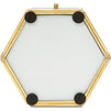 Velvet Glass Jewelry Box, Gold Hexagon Box for Trinkets (5 x 4.5 x 2.1 In)