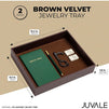 Juvale Vanity Tray Set, Desktop Storage Organizer (Brown, 2 Pack)