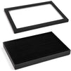 Black Jewelry Storage Trays Organizer Set with Clear Lid (13.5 x 9.5 Inches)