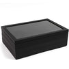 Black Jewelry Storage Trays Organizer Set with Clear Lid (13.5 x 9.5 Inches)