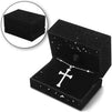 Rectangle Velvet Jewelry Gift Box (8.5 x 5.8 x 4.5 Inches, Black)