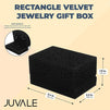 Rectangle Velvet Jewelry Gift Box (8.5 x 5.8 x 4.5 Inches, Black)